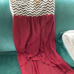 Striped high low dress